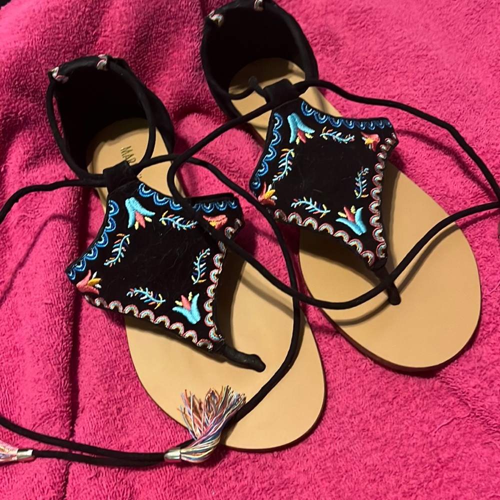 Floral sandals, size 8, purchased from Marleylilly. Only worn once.
